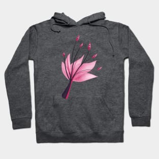 Pink Abstract Water Lily Flower Hoodie